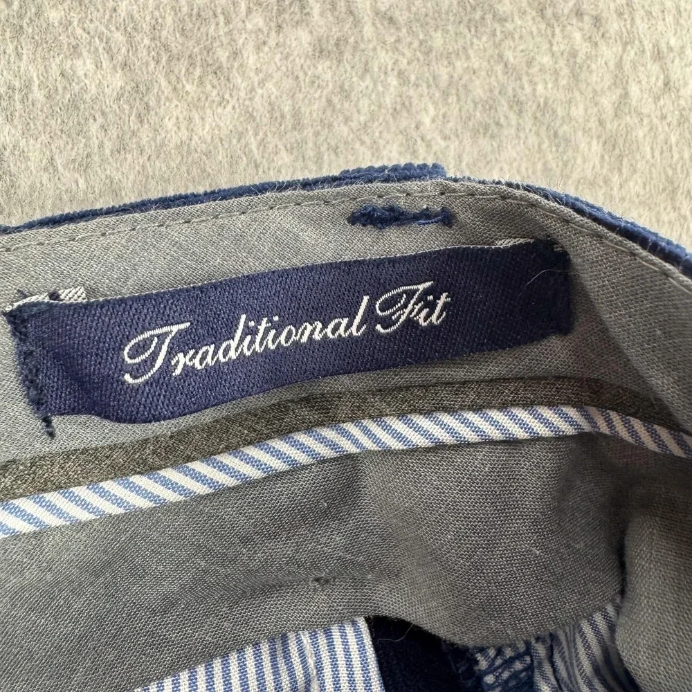 Lands End Pants Mens 34x27 Blue Corduroy Stretch Traditional Fit Casual Outdoor
